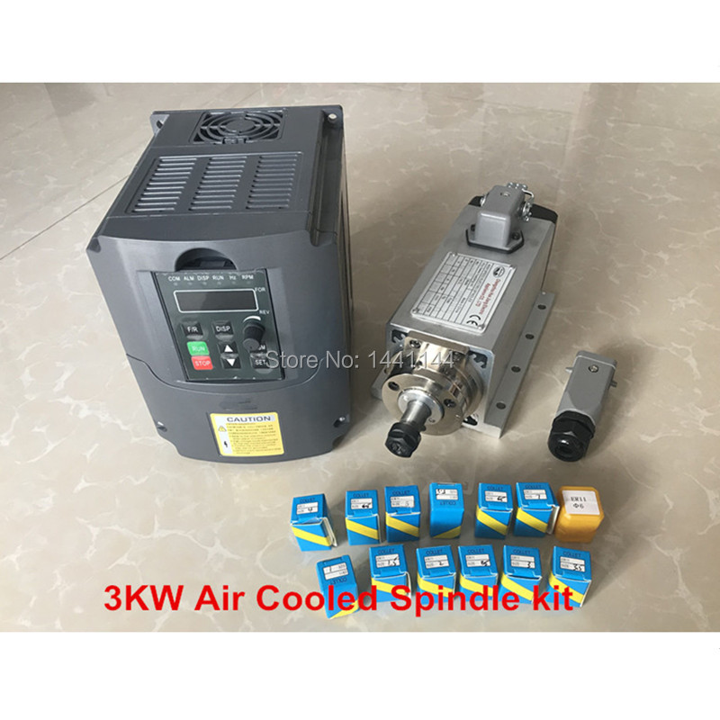 Er20 Collet Chuck Spindle Motor 220V - 공기 냉각 스핀들 3KW 220V/380V 모터