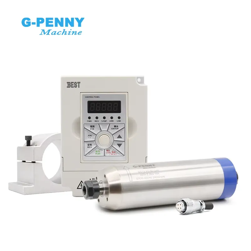 2.2Kw Water Cooled Spindle Kit Vfd - G-penny 2.2KW ER20 D80 목공용 불릿