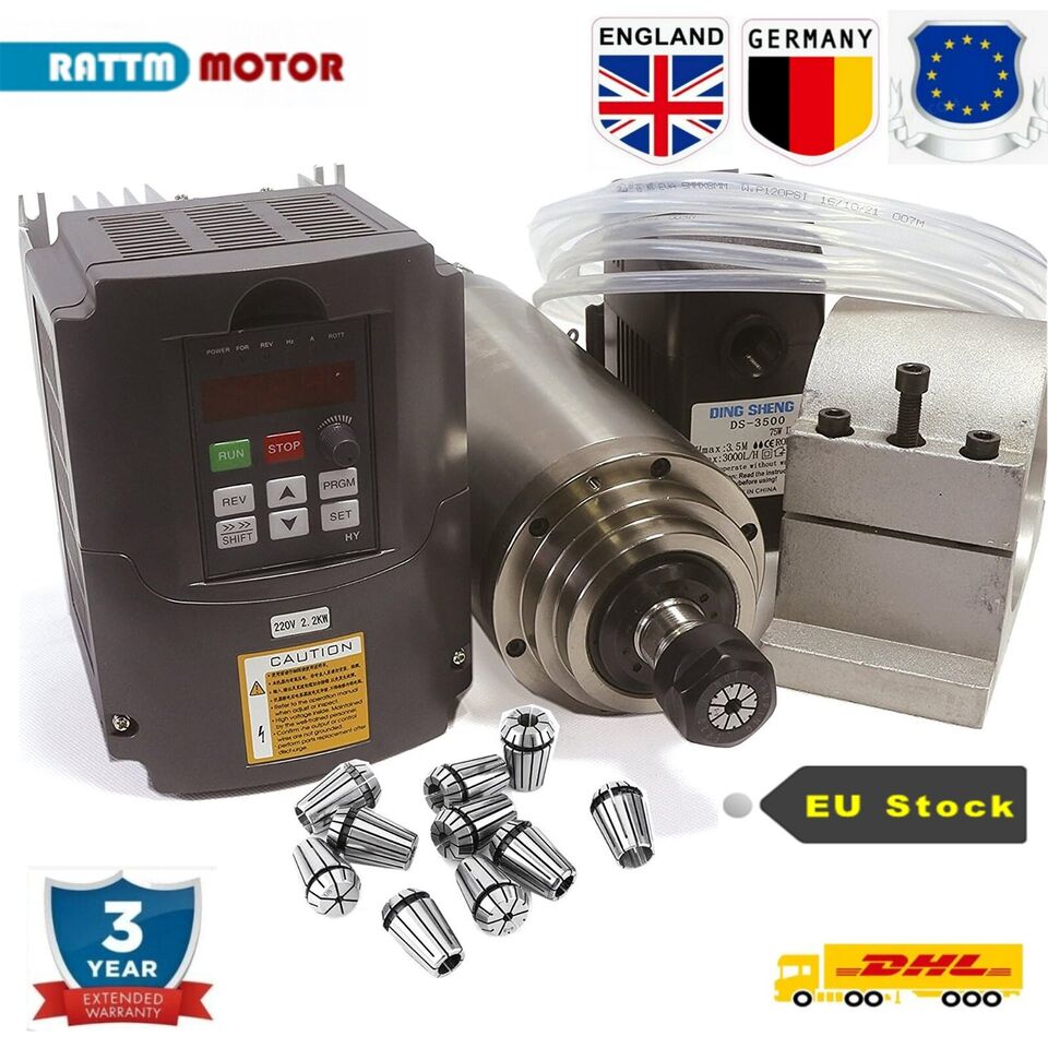 2.2Kw Water Cooled Spindle Kit Vfd - 수냉 스핀들 모터 키트, CNC 밀링용,
