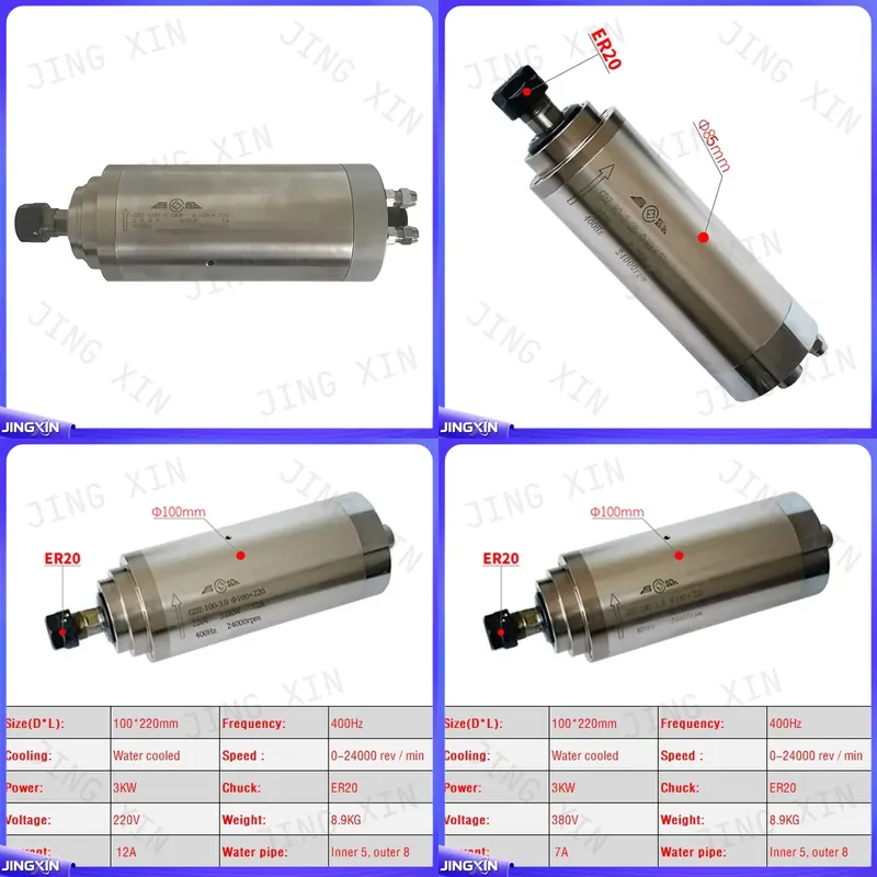 Er20 Collet Chuck Spindle Motor 220V - CNC 스핀들 모터용 커스텀 2.2KW 3.0KW