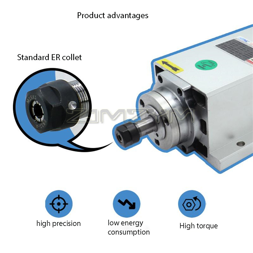 1.5KW HIZ80x73-1.5 사각형 공냉식 스핀들 - Air Cooled 1.5Kw Spindle Motor Inverter 110V 리뷰 및 가격