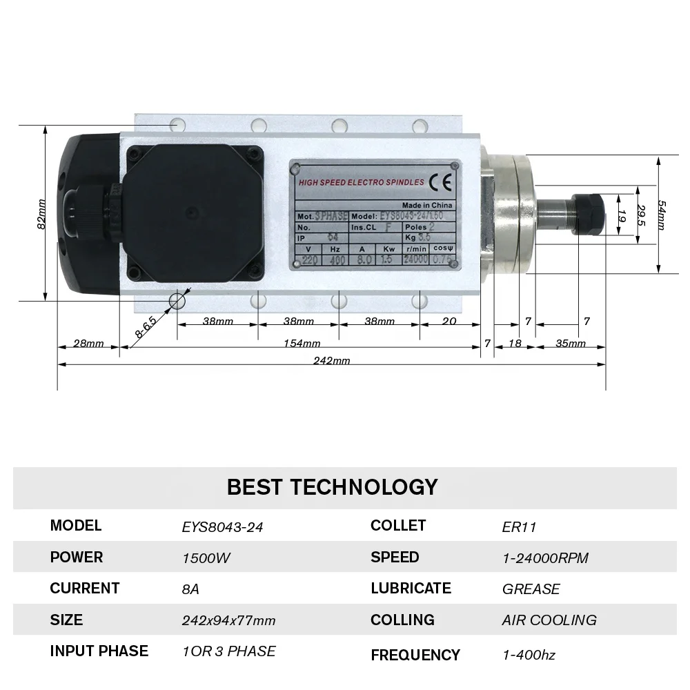 HLTNC 1.5kw 플래시 공냉식 스핀들 모터 CNC - Air Cooled 1.5Kw Spindle Motor Inverter 110V 리뷰 및 가격