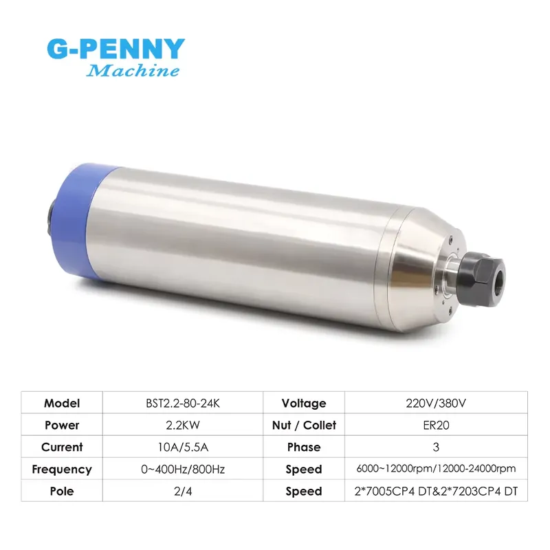 G-Penny 2.2kw ER20 D80 12000rp - 2.2Kw Water Cooled Spindle Kit Vfd 리뷰 및 가격