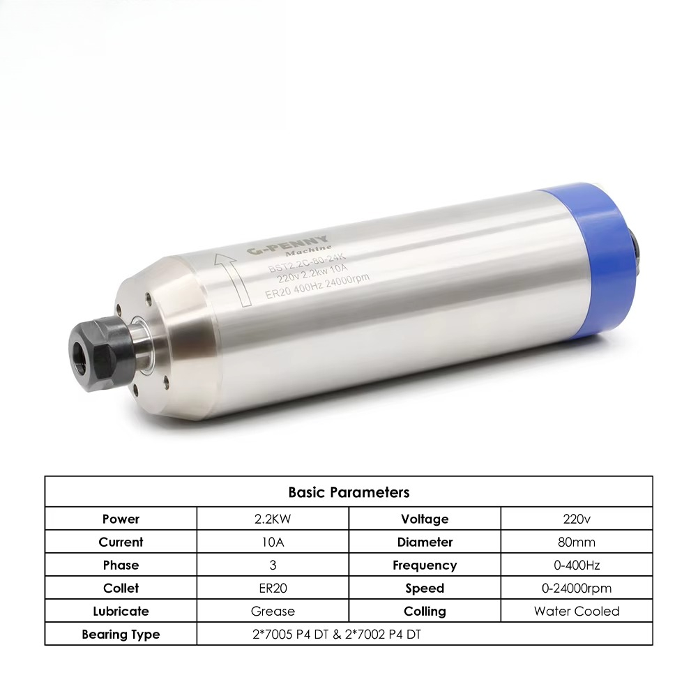 2.2kW 수냉식 스핀들 모터 키트(CNC 목공용 VF - 2.2Kw Water Cooled Spindle Kit Vfd 리뷰 및 가격