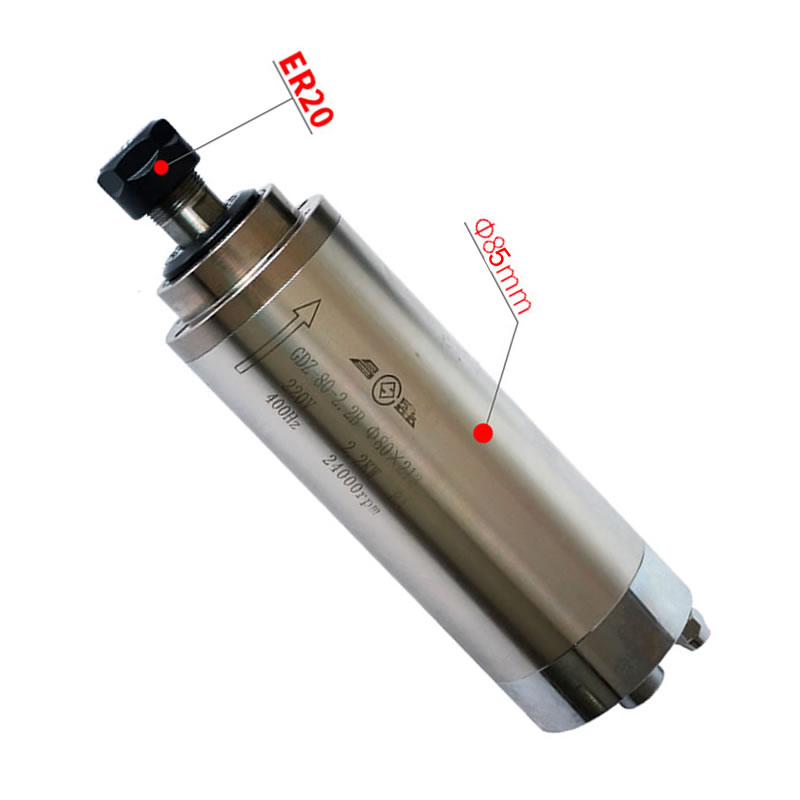 CNC 스핀들 모터 수냉식 조각기, Z축 샤프트, ER - Er20 Collet Chuck Spindle Motor 220V 리뷰 및 가격